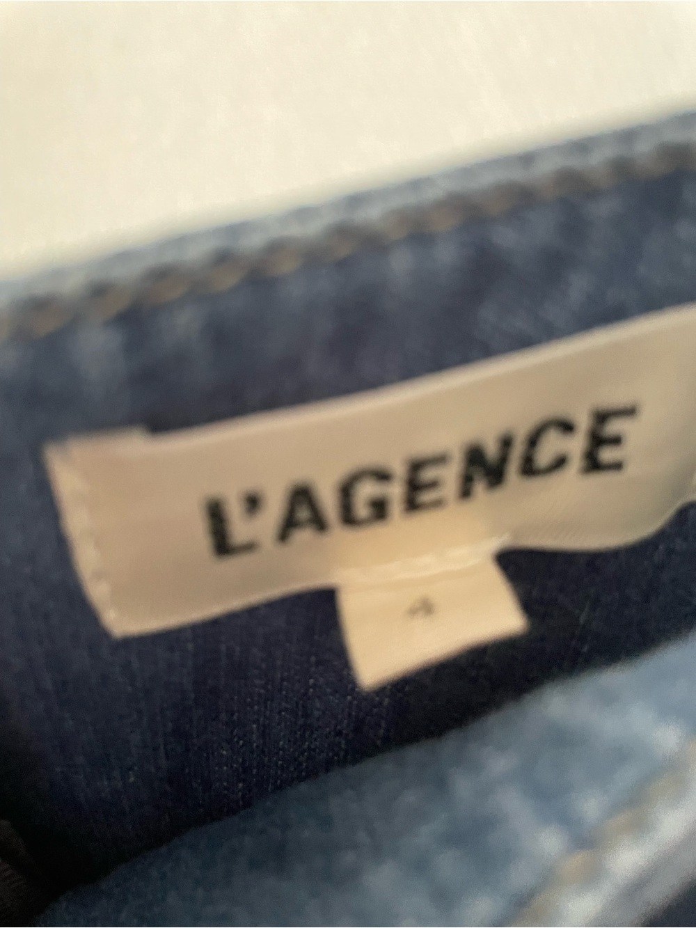 L'AGENCE Esmeralda Blue Denim Button-Front Midi Dress with Gold Buttons - Picture 5 of 7